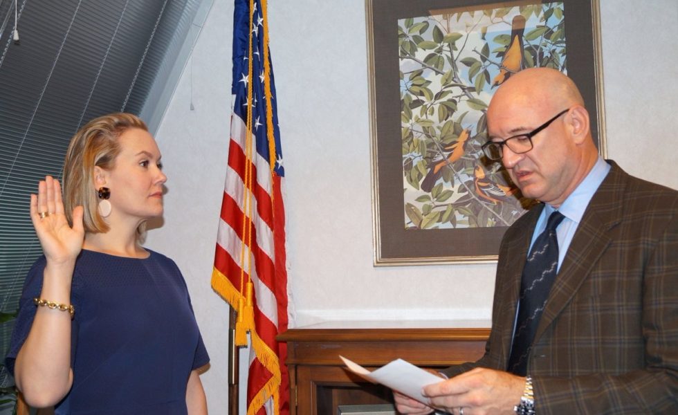 Anne Idsal takes the oath of office on December 18 as she assumes the role of EPA Region 6 administrator.