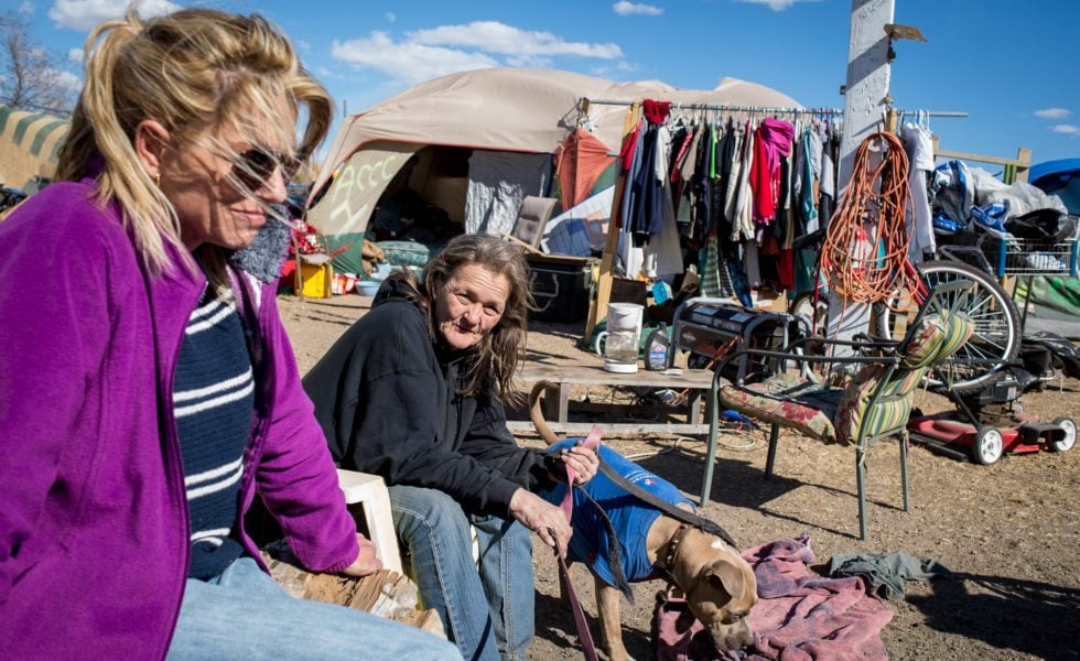 Founder Amber Hunter and resident Jodie Shakelford at Christ Church Camp in Amarillo.