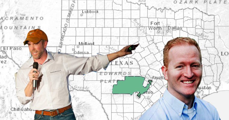 Two of the four Democratic candidates in the 21st Congressional District: Derrick Crowe (left) and Joseph Kopser