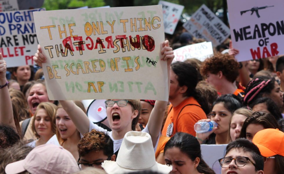More than 1,000 Austin students marched to the Capitol in April to demand tighter gun control.