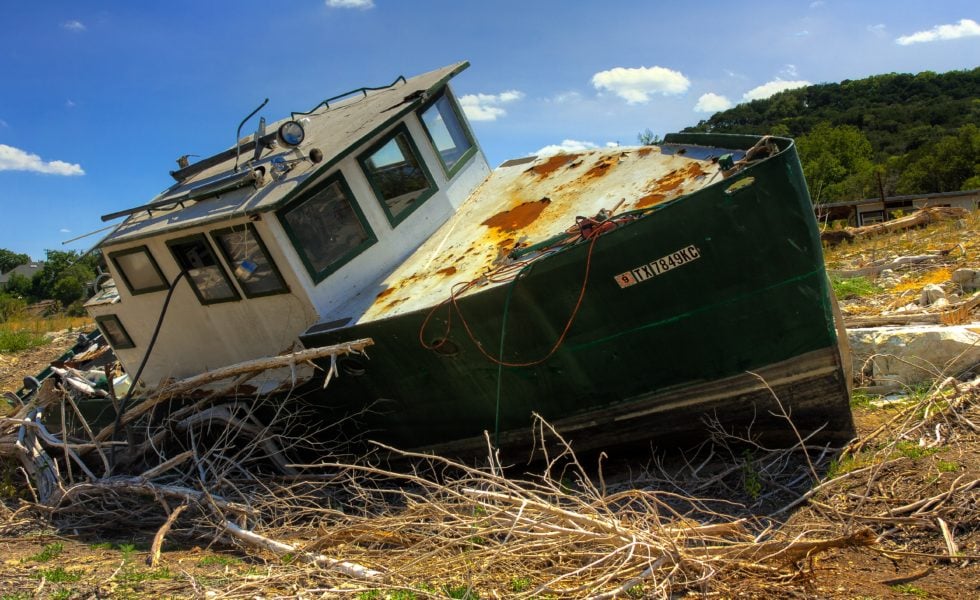 Lake Travis during the 2011 drought.
