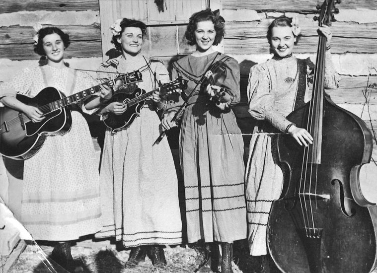 The Coon Creek Girls. From left: Rosie Ledford, Violet Koehler, Lily May Ledford and Daisy Lange.