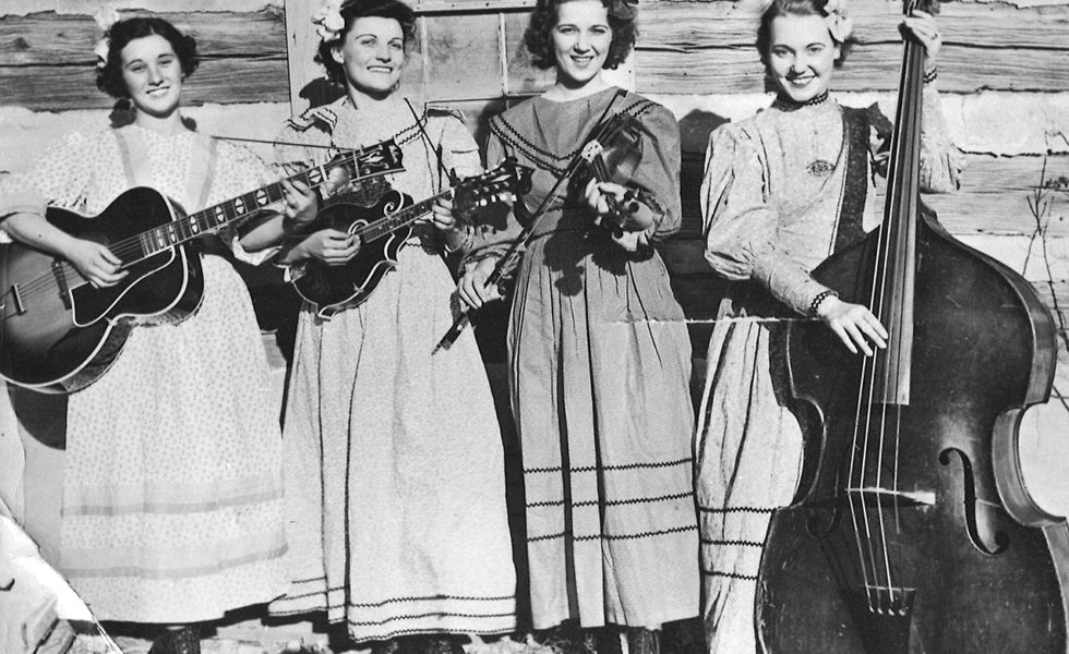 The Coon Creek Girls. From left: Rosie Ledford, Violet Koehler, Lily May Ledford and Daisy Lange.