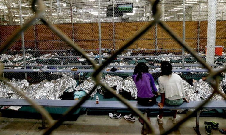 Central American children at a Border Patrol processing center in 2014.
