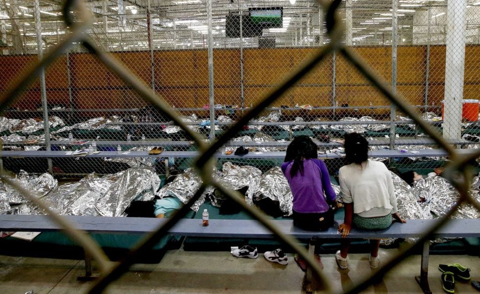 Central American children at a Border Patrol processing center in 2014.