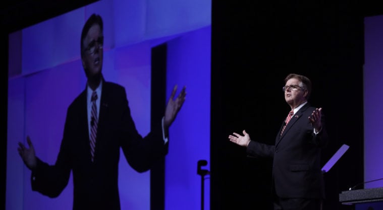 Lieutenant Governor Dan Patrick at the 2018 Texas GOP Convention.