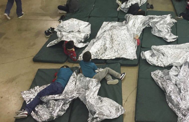 Children in Border Patrol custody at a facility in McAllen.