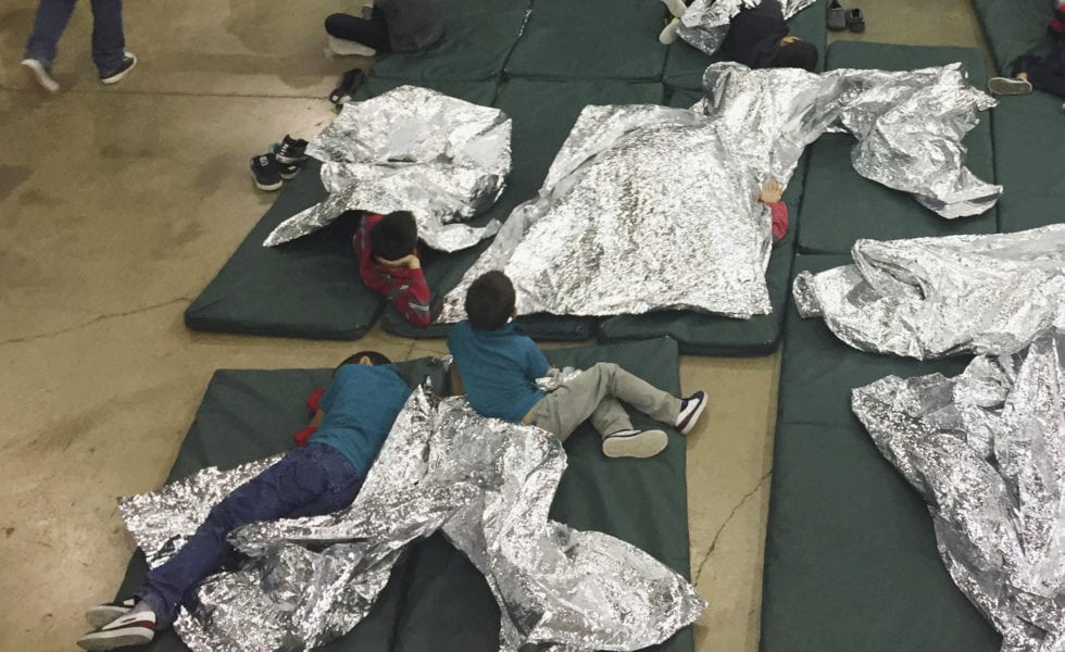 Children in Border Patrol custody at a facility in McAllen.