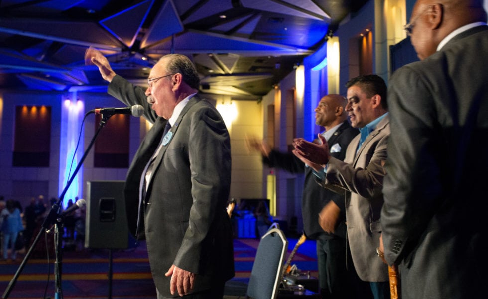 Party Chair Gilberto Hinojosa speaks at the 2018 Texas Democratic Convention.
