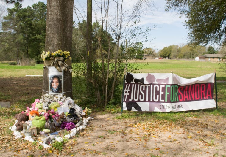 A memorial to Sandra Bland in Prairie View.