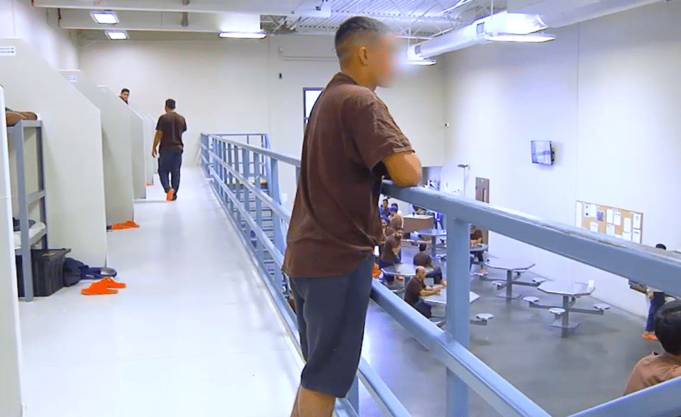 A detainee at an MTC-run immigrant detention facility.