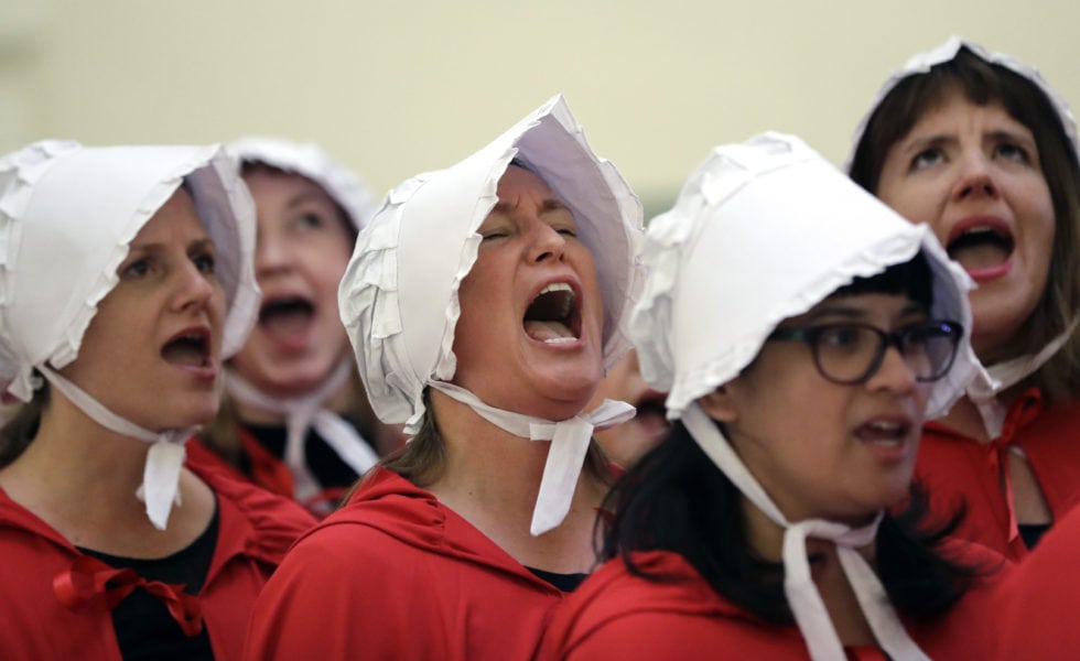 Activists dressed as characters from
