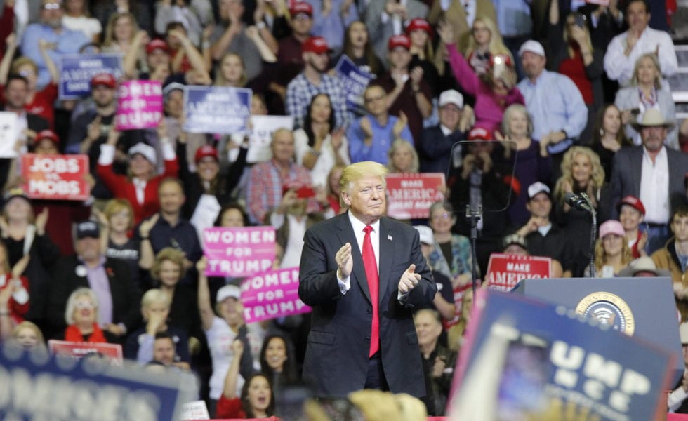 Donald Trump at a Houston campaign rally in October.