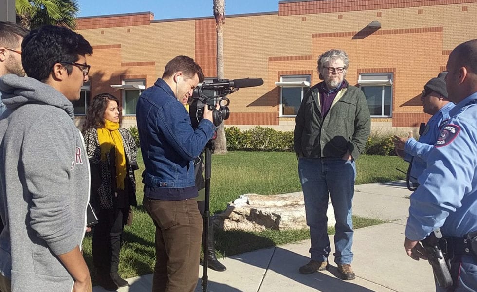 Nine activists and civil rights attorneys voluntarily left after Border Patrol confirmed to McAllen police they wanted to press trespass charges.