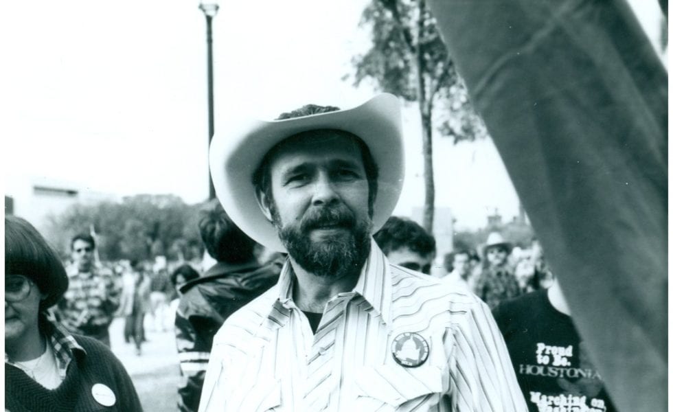 Ray Hill led the first National March on Washington for Lesbian and Gay Rights after Harvey Milk's assassination.
