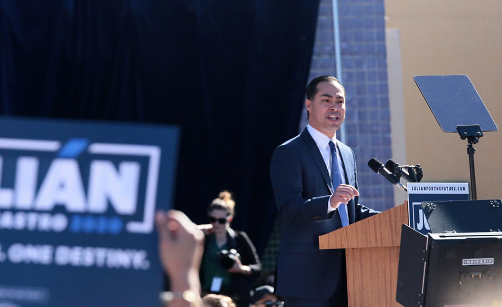 Julián Castro announced his 2020 presidential bid on January 12 in San Antonio.