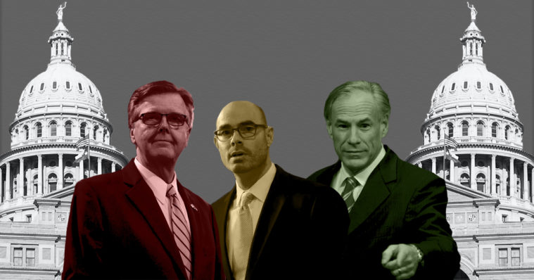 Lieutenant Governor Dan Patrick, House Speaker Dennis Bonnen, Governor Greg Abbott