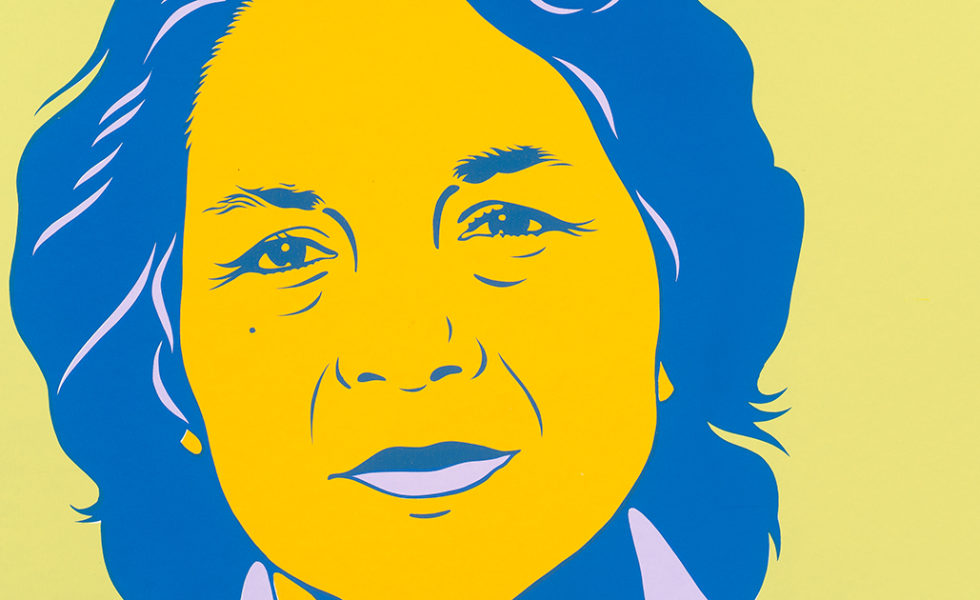 Barbara Carrasco, Dolores, 2002. Screenprint. Collection of the McNay Art Museum, Gift of Harriett and Ricardo Romo.
© Barbara Carrasco