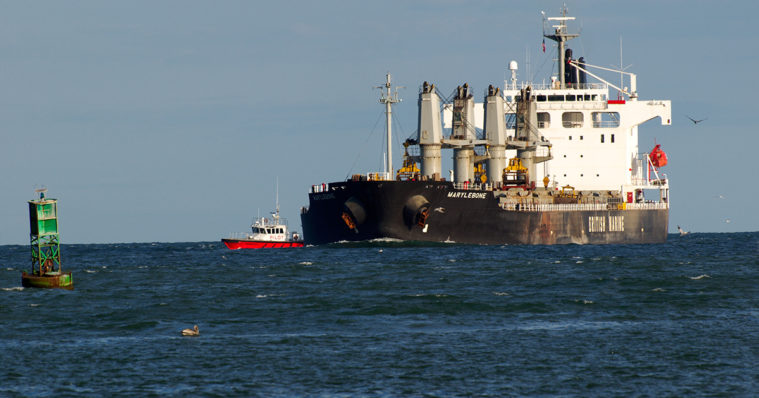 A large tanker in Port Aransas.