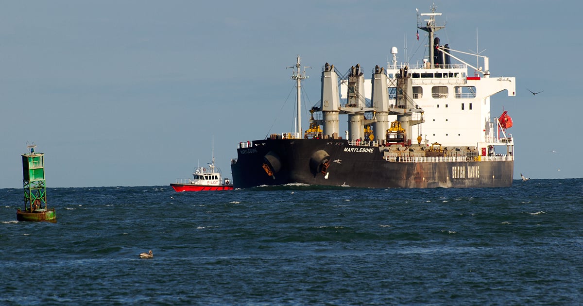 A large tanker in Port Aransas.