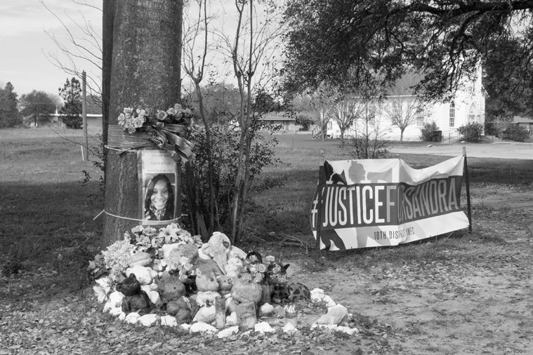 A memorial to Sandra Bland in Prairie View.