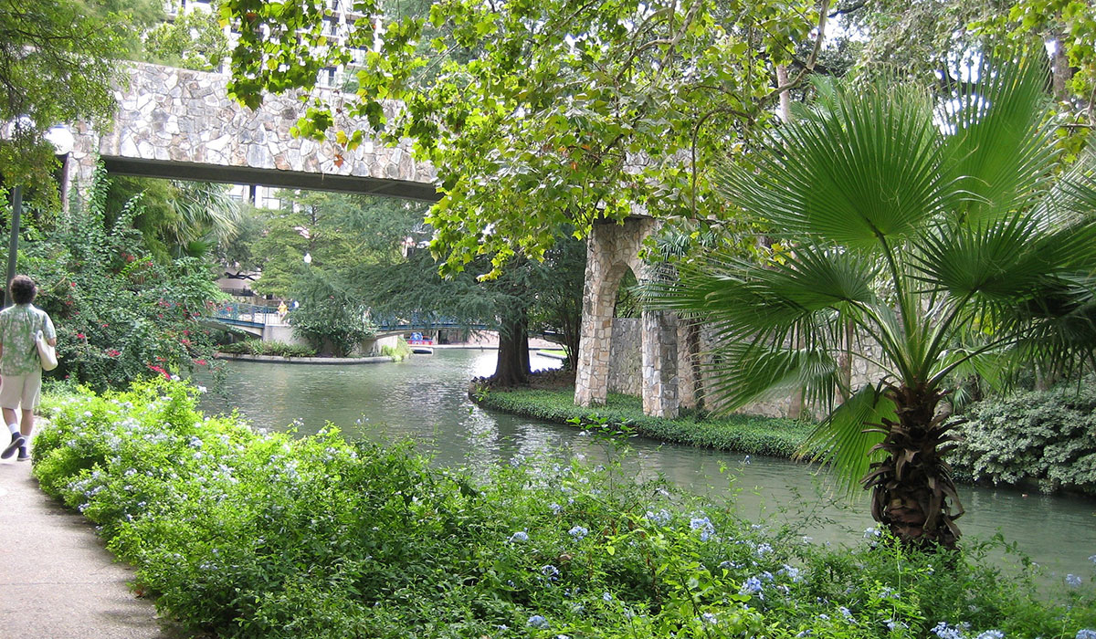 The river walk in San Antonio.