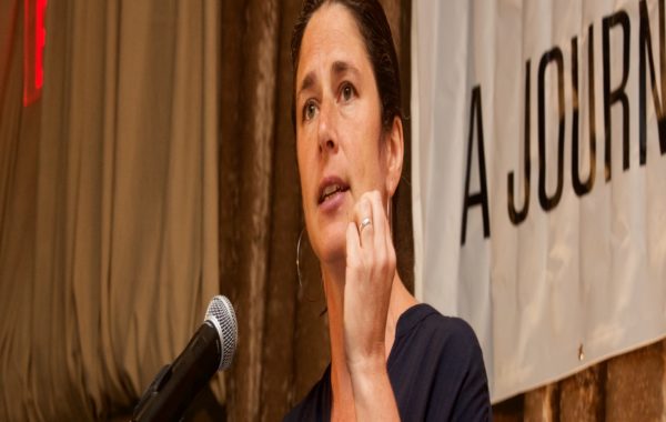 Rebecca Traister speaks at the 2019 MOLLY Prize dinner.
