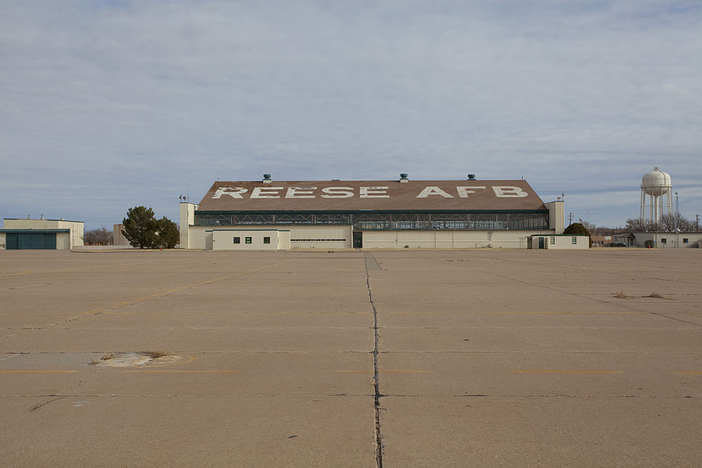 An aircraft hangar at the former Reese Air Force Base, now called Reese Technology Center, in Lubbock.