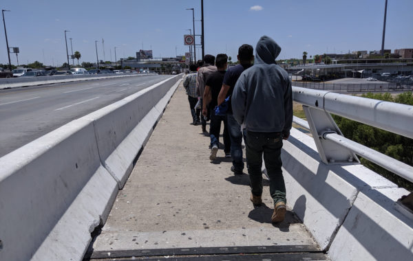 Migrants returning to Nuevo Laredo under the Migrant Protection Protocols.