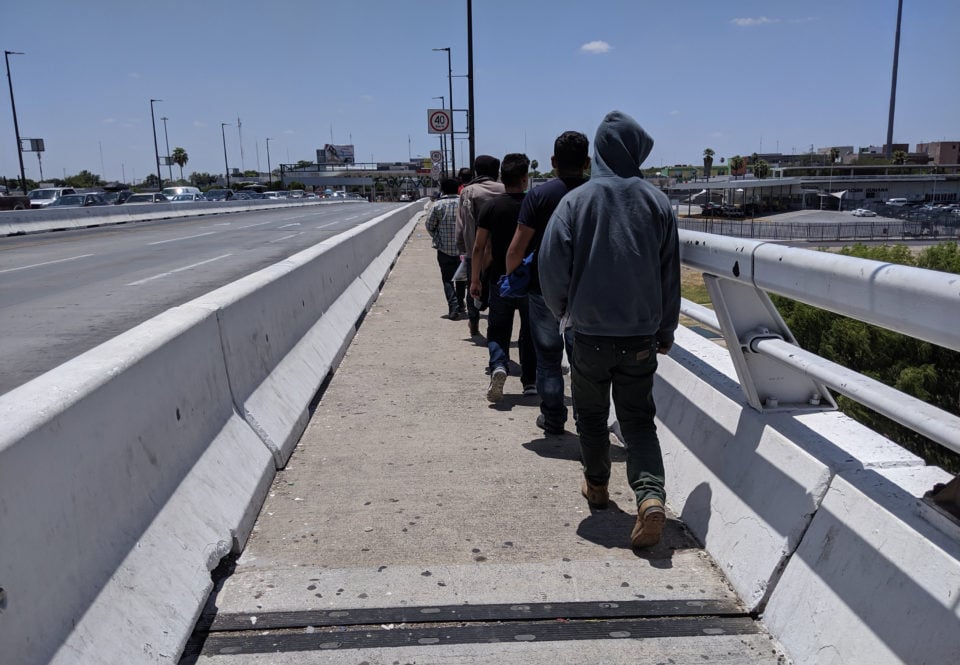 Migrants returning to Nuevo Laredo under the Migrant Protection Protocols.