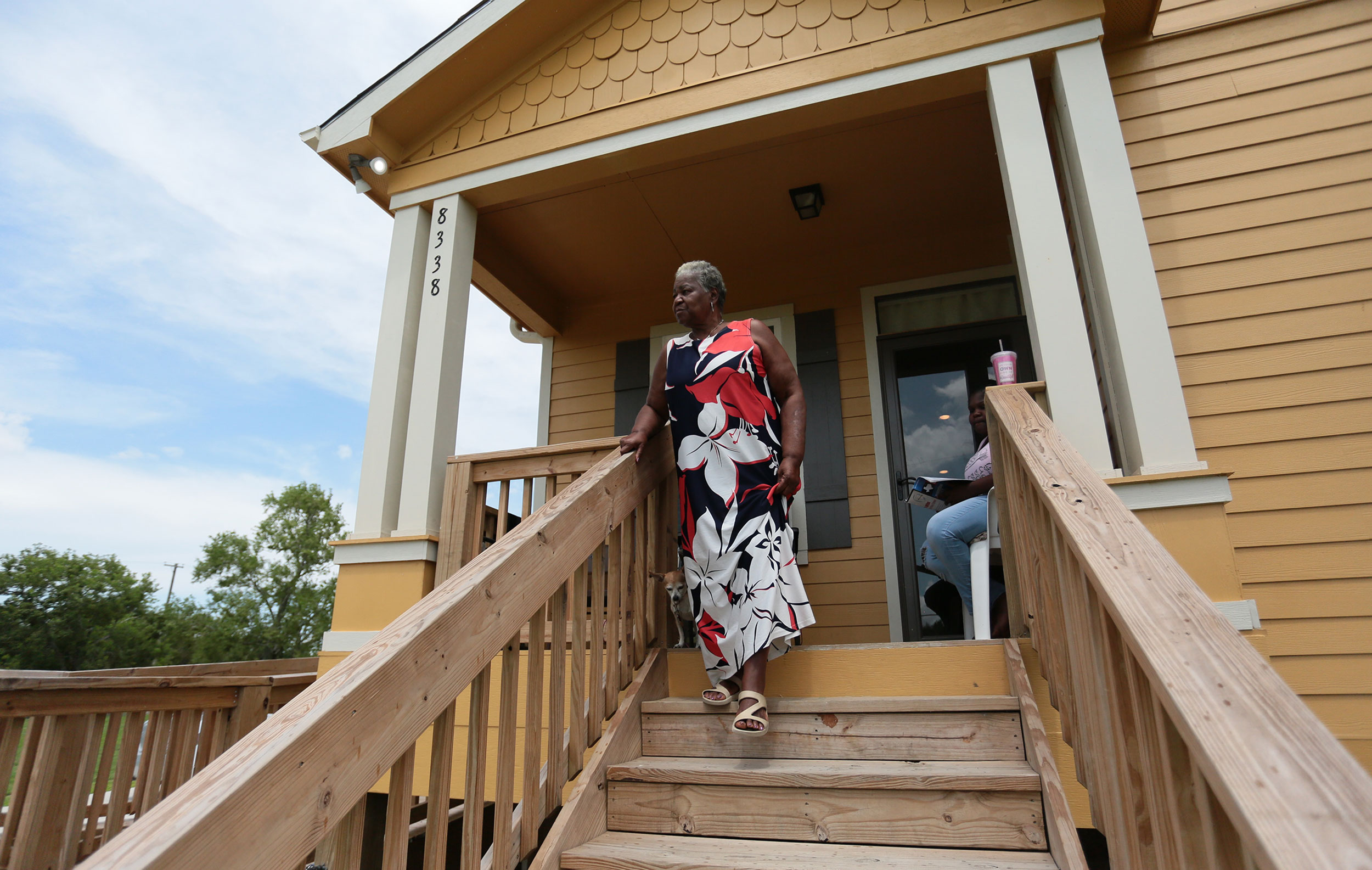 Beatrice Sanders now lives in a home elevated six feet off the ground in Port Arthur's Montrose neighborhood.