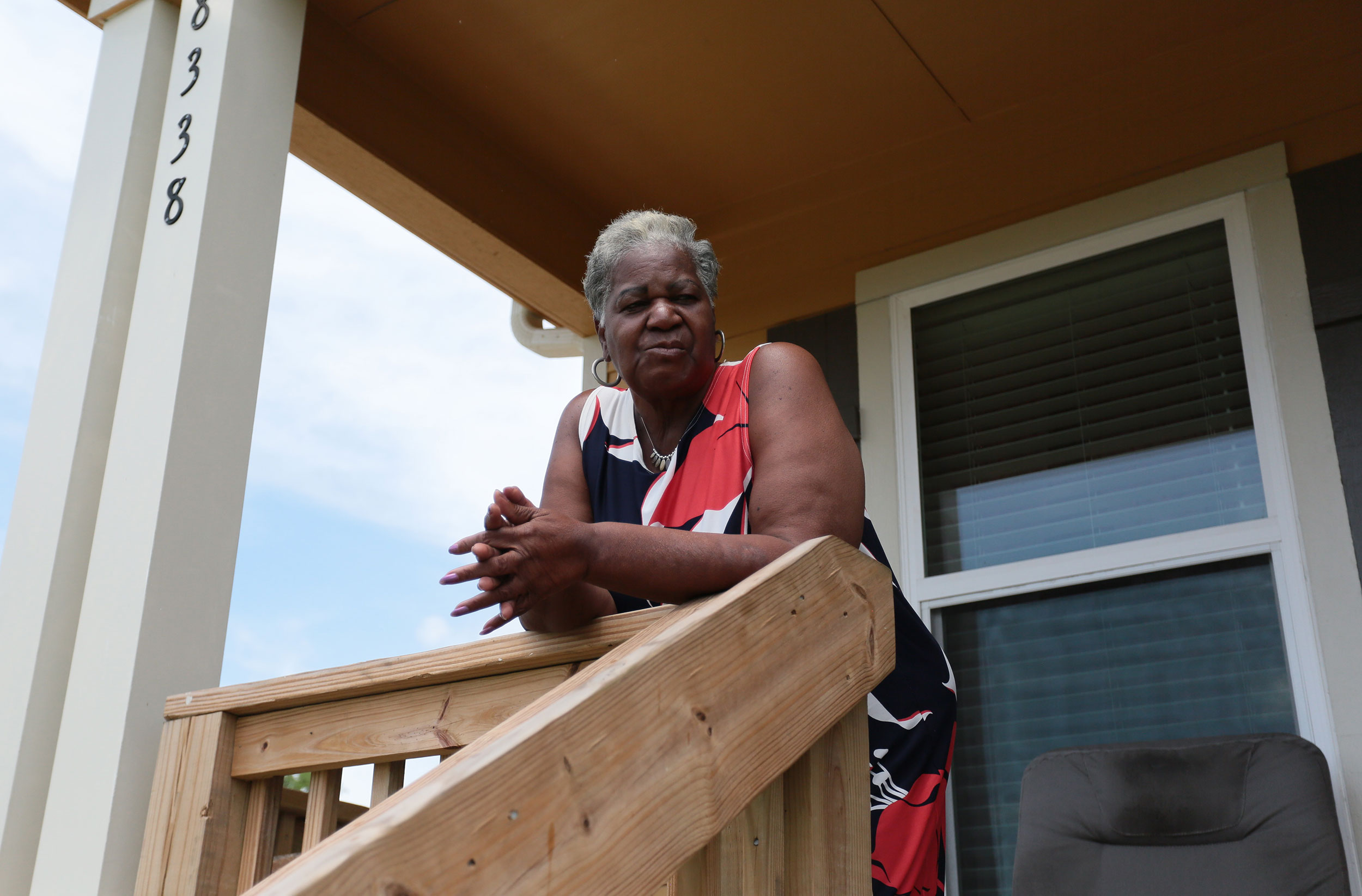 Beatrice Sanders now lives in a home elevated six feet off the ground in Port Arthur's Montrose neighborhood.