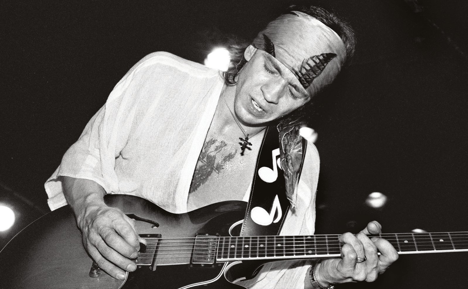 Stevie Ray Vaughan at the Texas Flood album release show in 1983.
