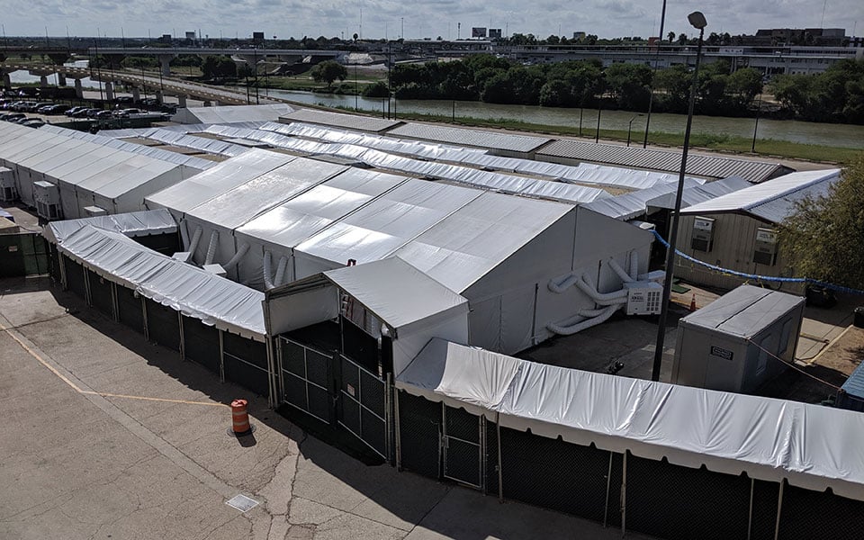 The tent court facility in Laredo.