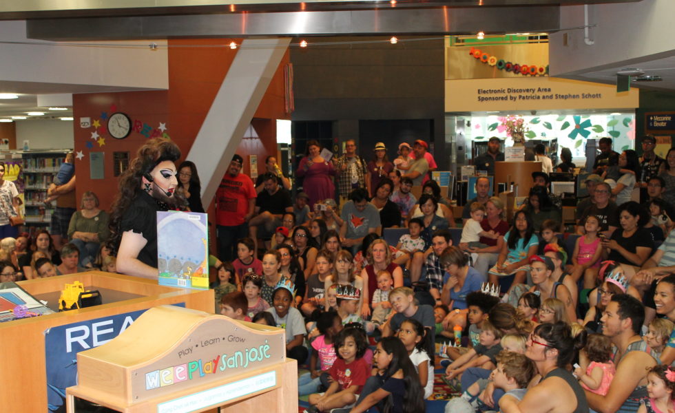 A drag queen story time event in San José, California.