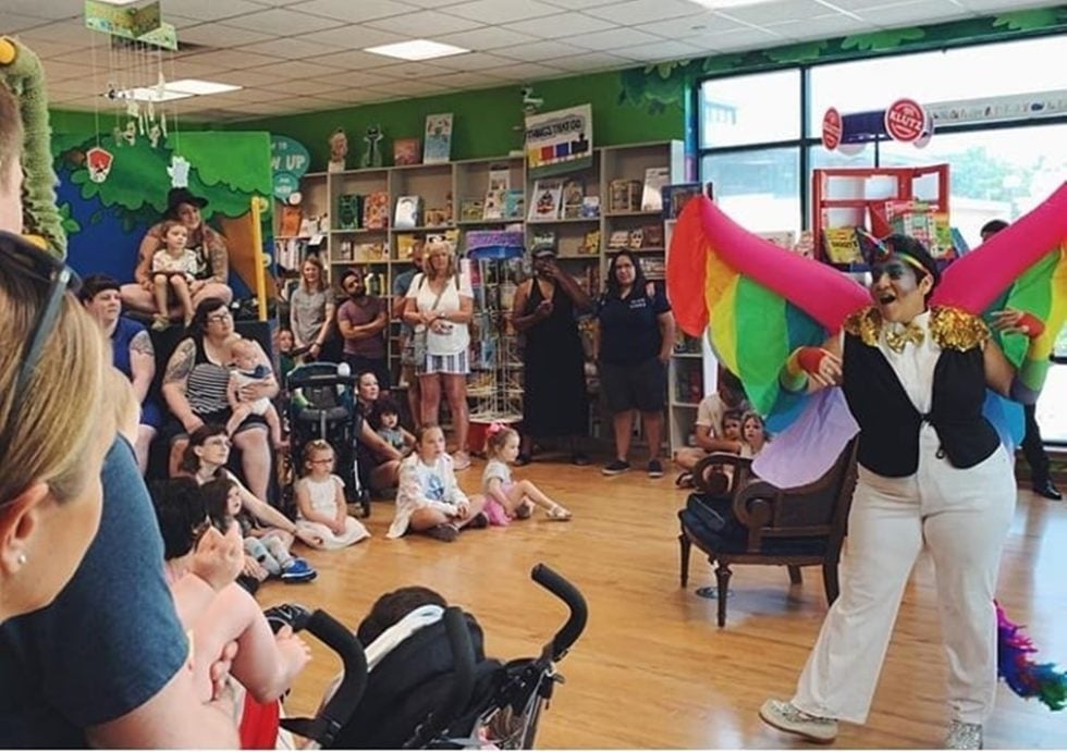 Papi Churro at a children's storytime at BookPeople, a bookstore in Austin.