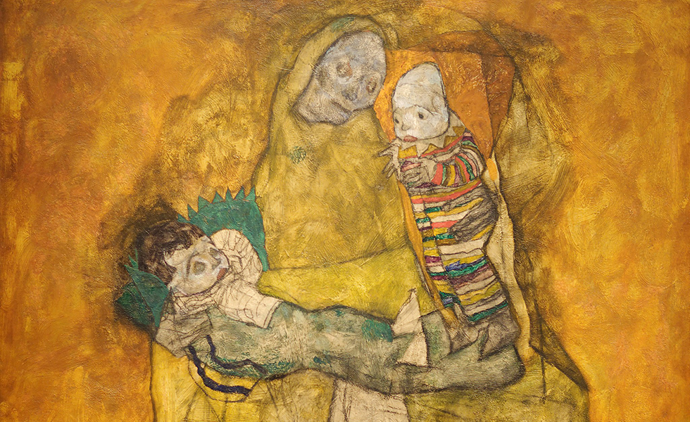 Mother with two children II.Oil on canevas, Egon Schiele 1915. Leopold Museum, Vienna