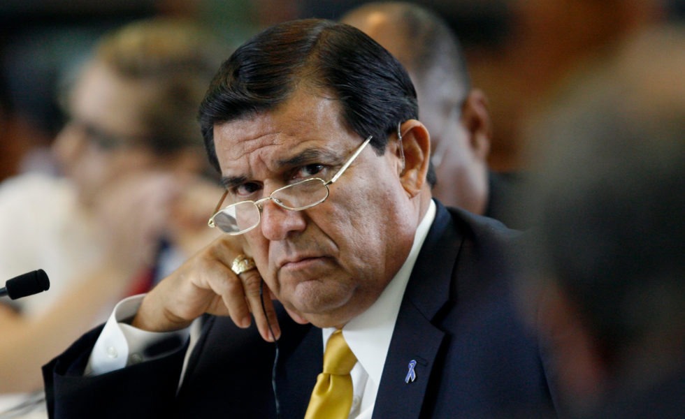 State Senator Eddie Lucio Jr., D-Brownsville, listens to a witness during a meeting of the Senate State Affairs Committee in 2007.
