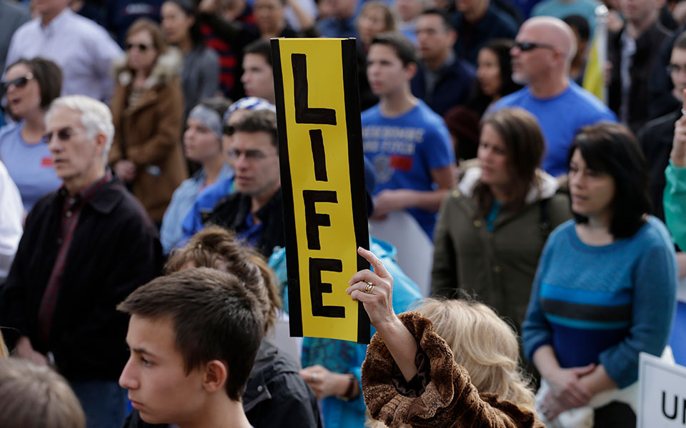 Anti-abortion supporters gather around the Texas Capitol during a Texas Rally for Life, Saturday, Jan. 24, 2015, in Austin, Texas.