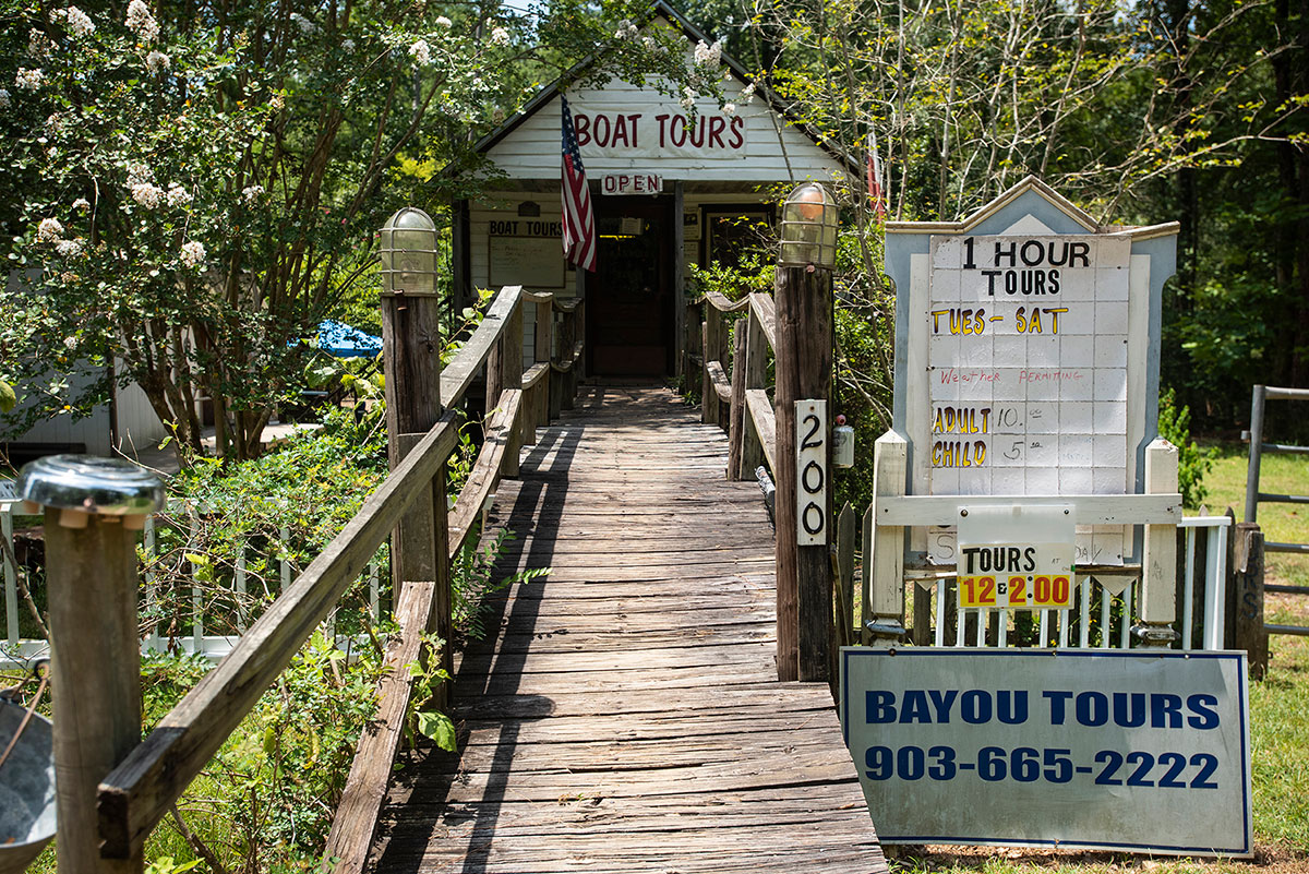 Turning Basin Tours in Jefferson, Texas offers one our riverboat tours of the Big Cypress Bayou. John Nance is the owner and captain. Nance narrates the tours with information on the history of the river and the town.