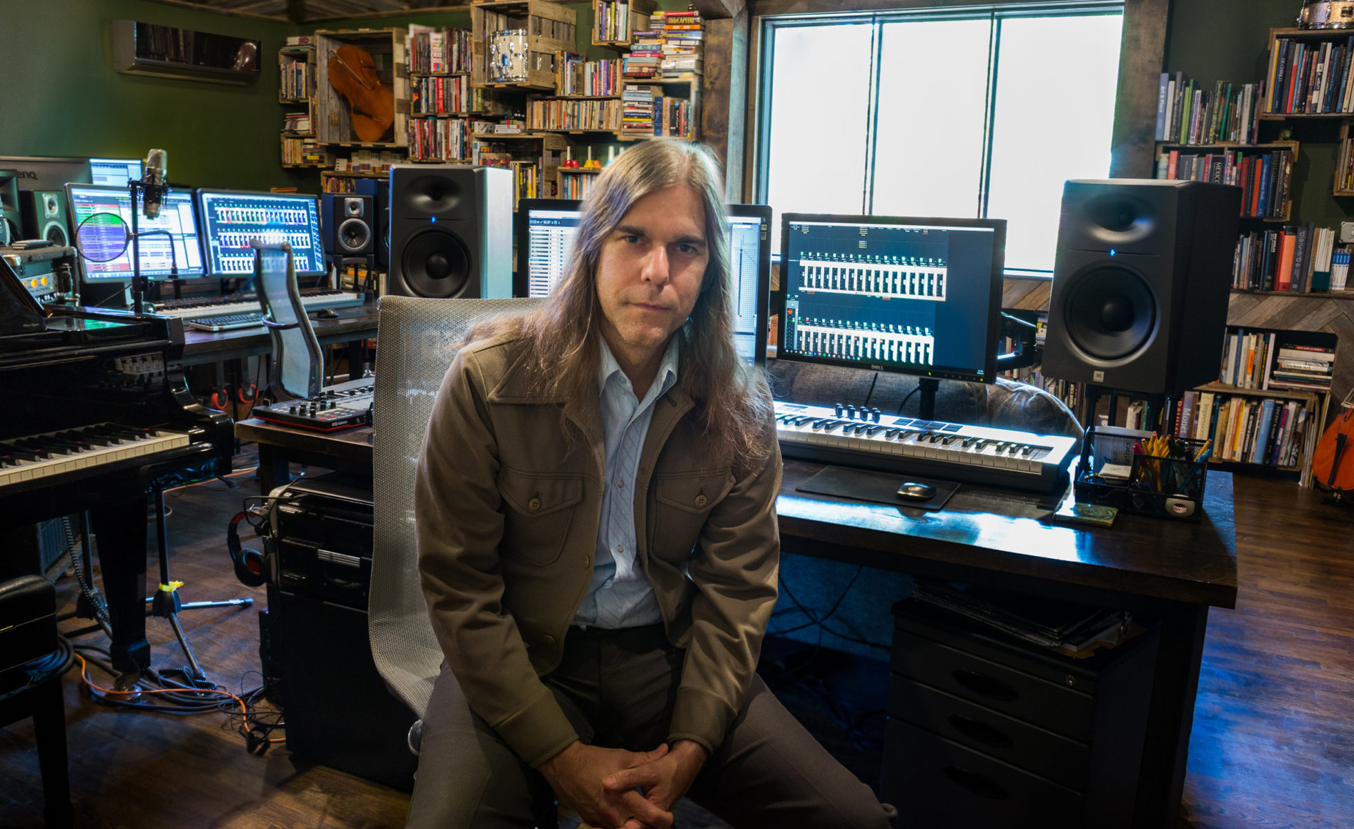 Graham in Red House Studio, the custom-built hub for his musical work.