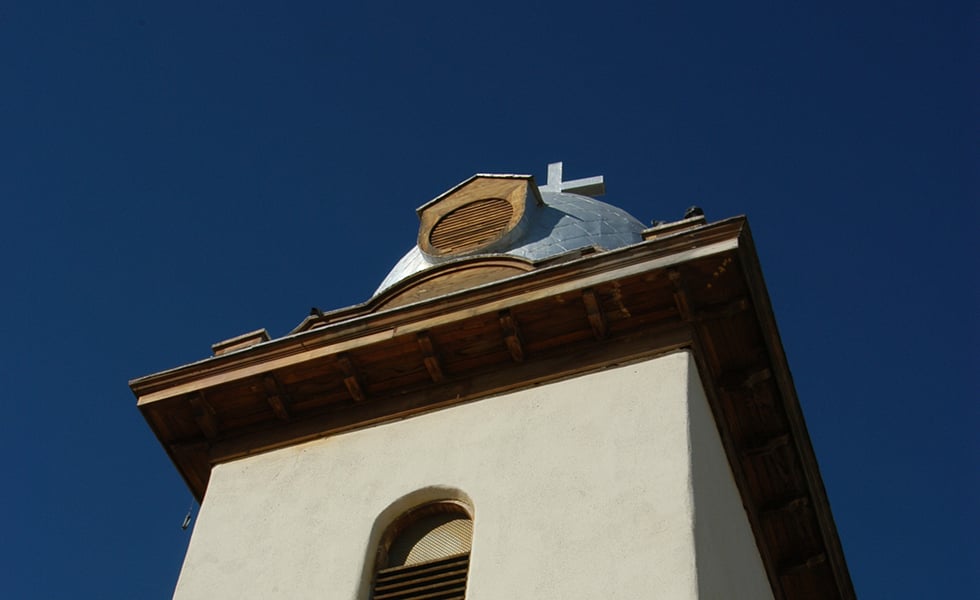 The bell tower of the historic Ysleta mission.