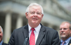 Rep. Joe Barton, R-Texas, speaks during a press conference outside the Capitol with members of the House Energy and Commerce Committee and members from the House Kentucky Delegation on the "Ratepayer Protection Act" on Wednesday, June 24, 2015. (Photo By Bill Clark/CQ Roll Call) (CQ Roll Call via AP Images)