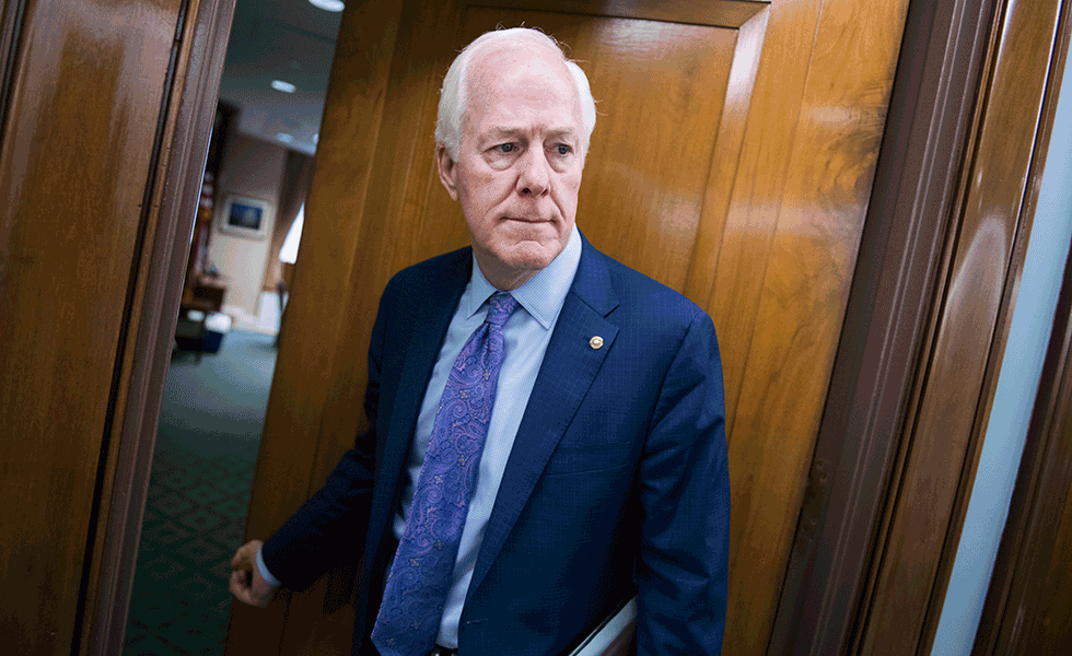 Sen. John Cornyn, R-Texas, is seen before a Senate Judiciary Committee hearing in Dirksen Building titled "The Secure and Protect Act: a Legislative Fix to the Crisis at the Southwest Border," on Tuesday, June 11, 2019. Kevin McAleenan, acting secretary of Department of Homeland Security, testified. (Photo By Tom Williams/CQ Roll Call via AP Images)