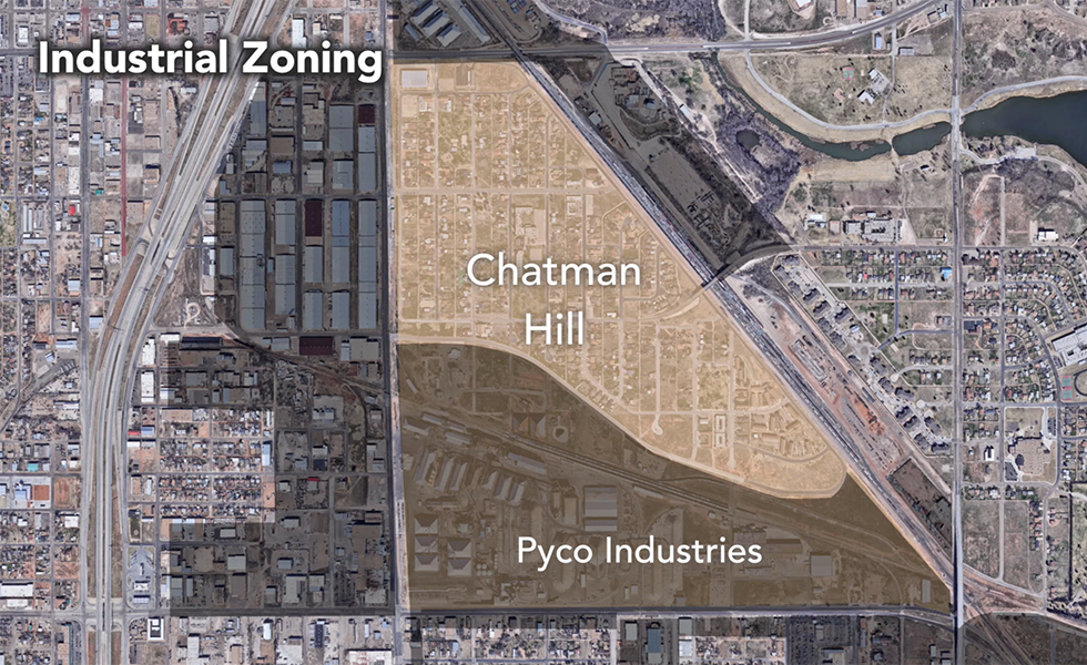 According to an analysis by Texas Housers, nearly all of the EPA’s toxic release inventory sites in Lubbock are within or adjacent to majority black or Hispanic neighborhoods.