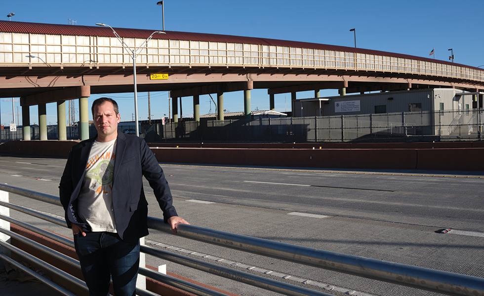 Jeremy Slack, photographed on the Cesar E. Chavez Border Highway in El Paso, recently led a research team that interviewed more than 1,100 people to learn what happens to deportees in Mexico.