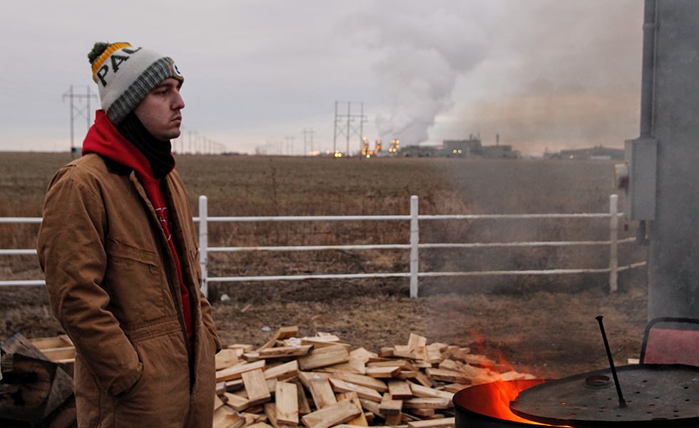 Tannen Andrews on the picket line outside ASARCO's copper refinery.