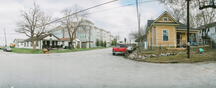 New neighbors Second Ward, Houston Is this Houston? Dallas? Austin? San Antonio? That it is impossible to tell is telling. Nicanor says that this unsettling medley of old and very, very new doesn’t represent “the right kind of progress architecturally or socially.” Looking at housing like this, she sees “a rampant sense of single-family homogeneity entirely devoid of any imagination and disconnected from the realities of families and how they age.”