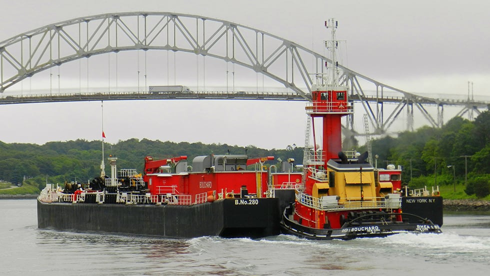 A Bouchard boat crosses Cape Cod Canal.