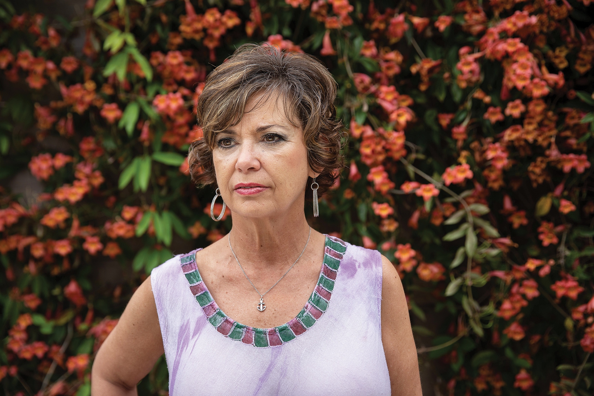 Dianne Gonsoulin Hastings, pictured outside her Austin home, spent decades looking for her sister Donna.